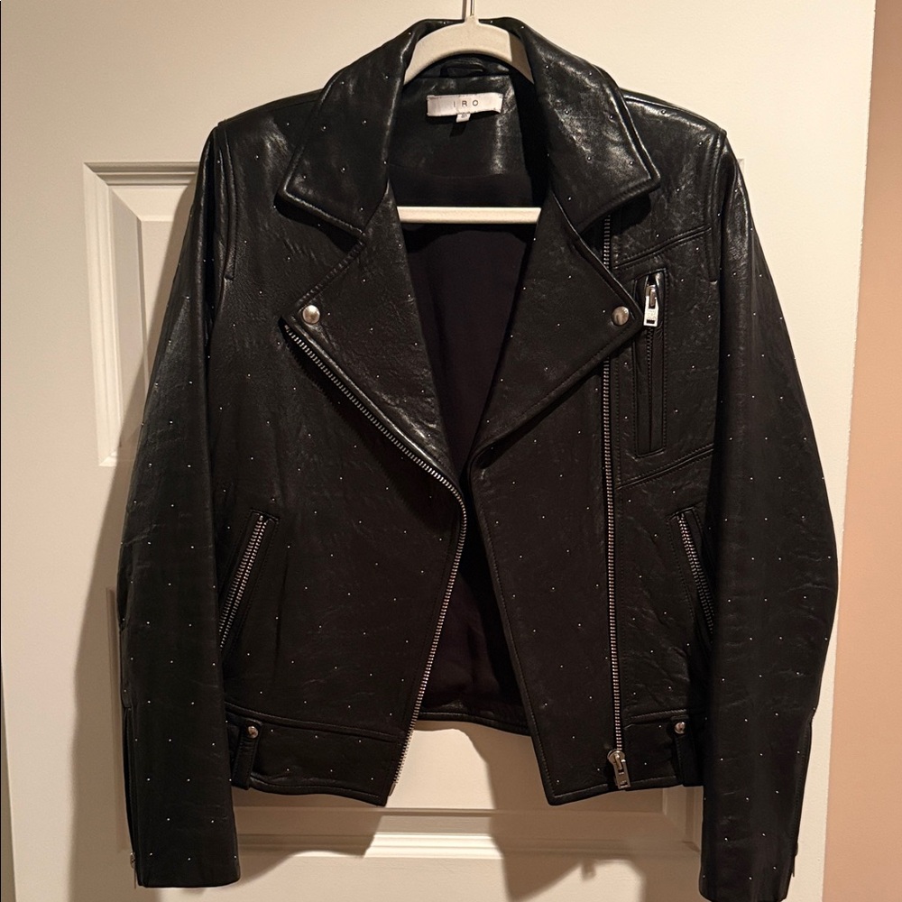 IRO Black Studded Leather Jacket